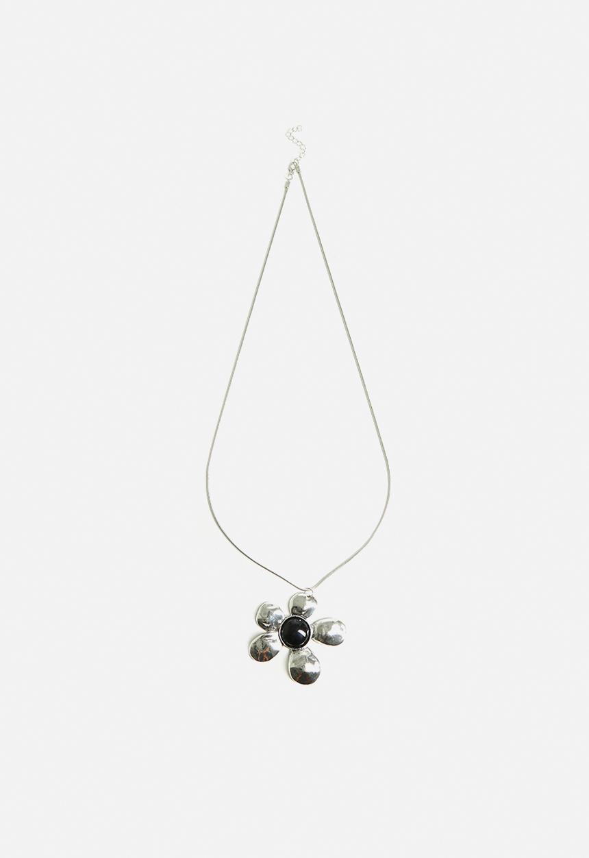 Tessa Design - Yael Flower Pendant Necklace-Silver