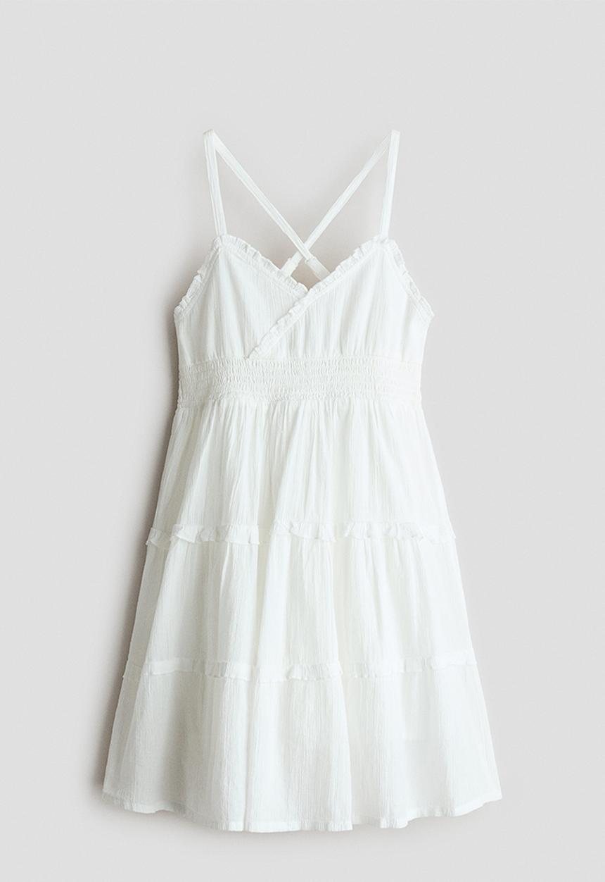 H&M - Tiered cotton dress - white