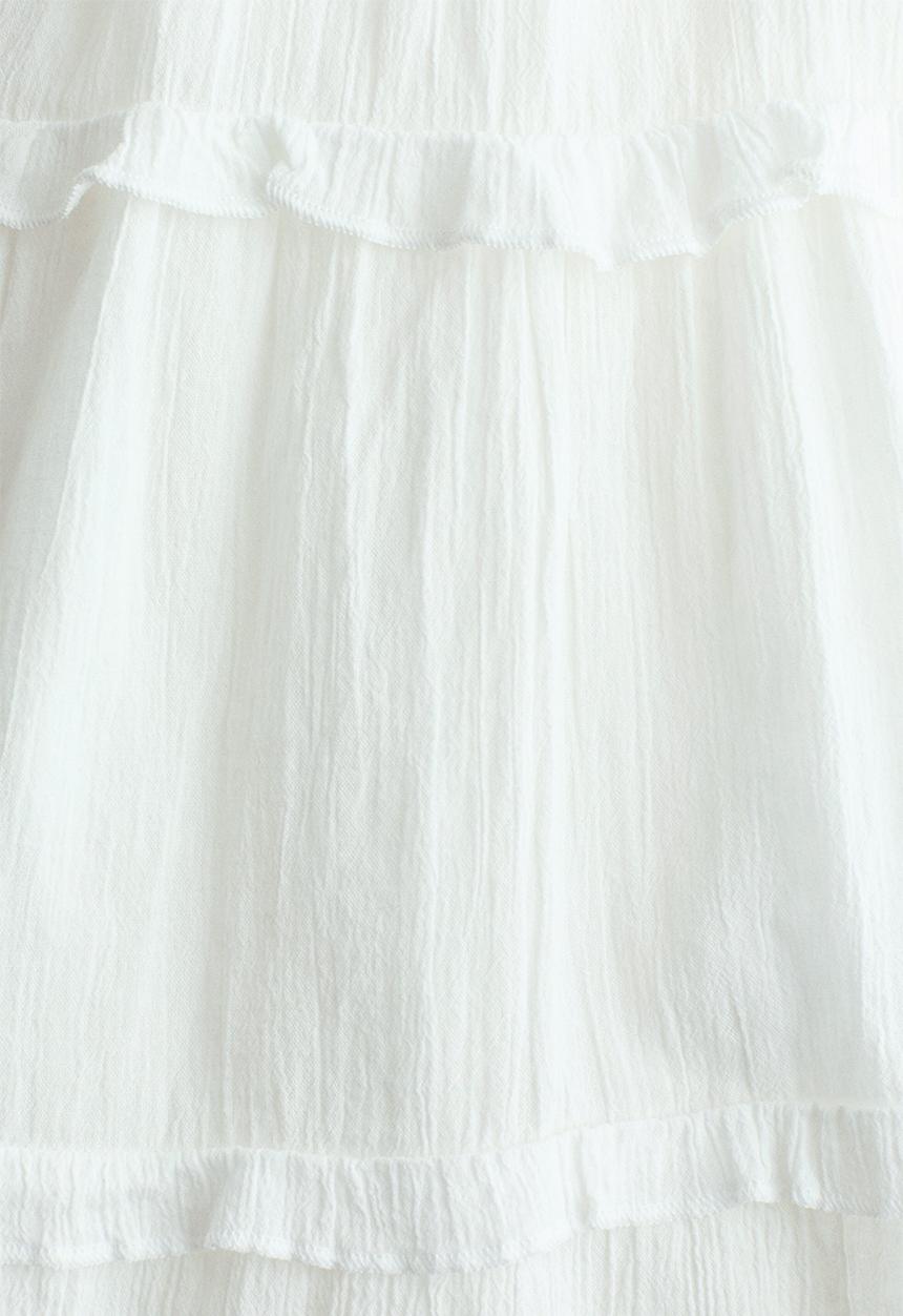 H&M - Tiered cotton dress - white
