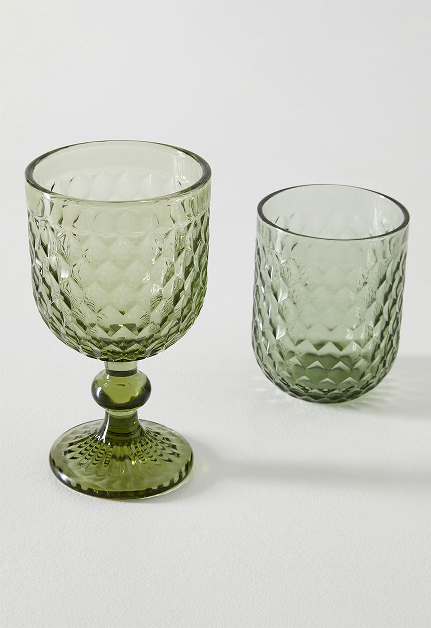 Sixth Floor - Wineglass Glass Green 7.8x7.8x14.4cm