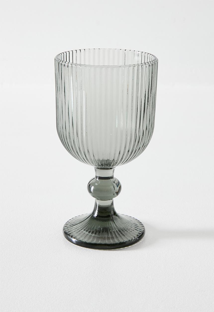 Sixth Floor - Wineglass Stripe Glass Grey 8x8x15.5cm