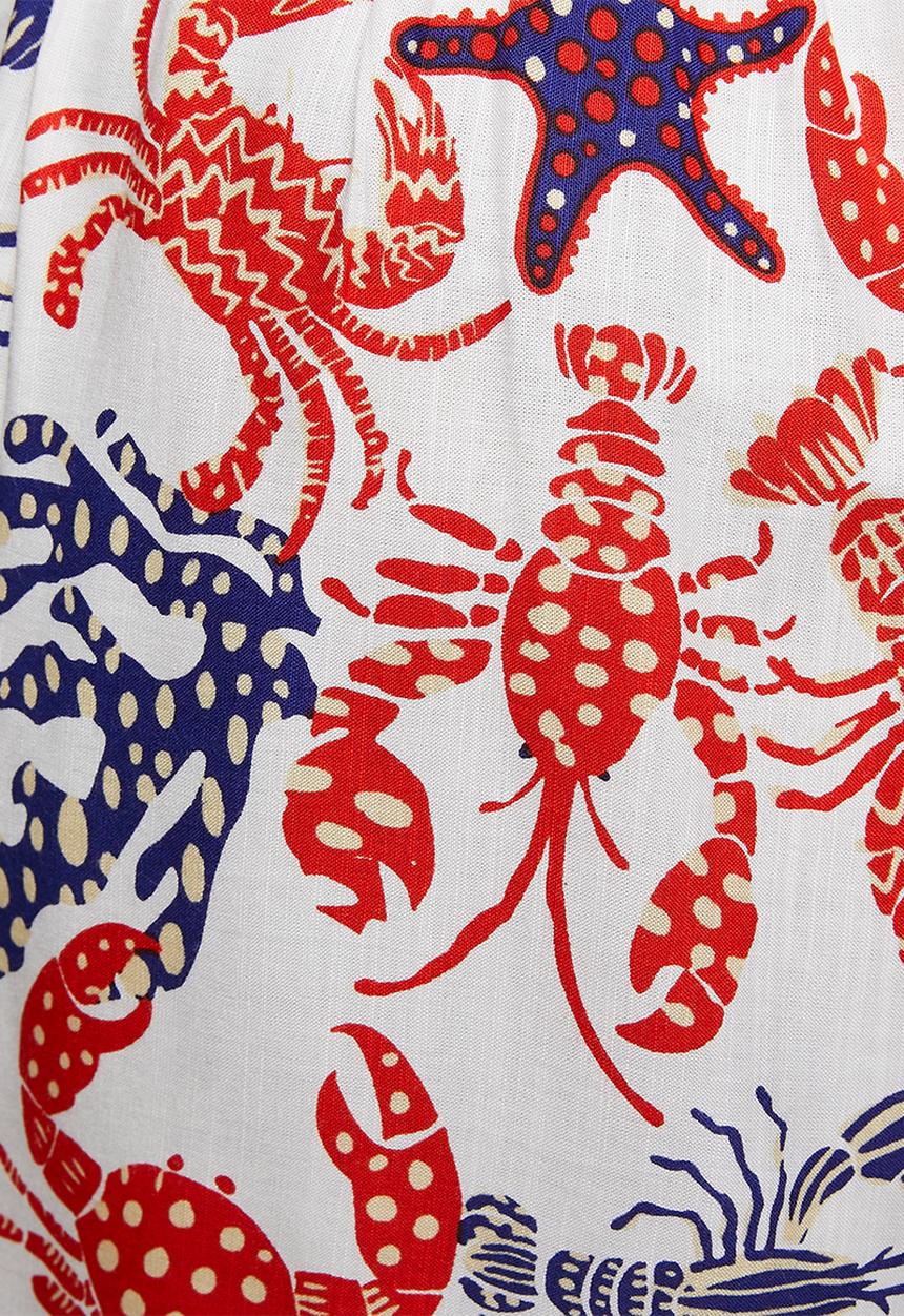 MANDI - High Waisted Starfish Short Border Print Detail - Multi