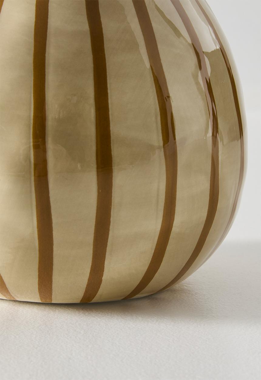 Sixth Floor - Striped Ceramic Vase Natural - light brown