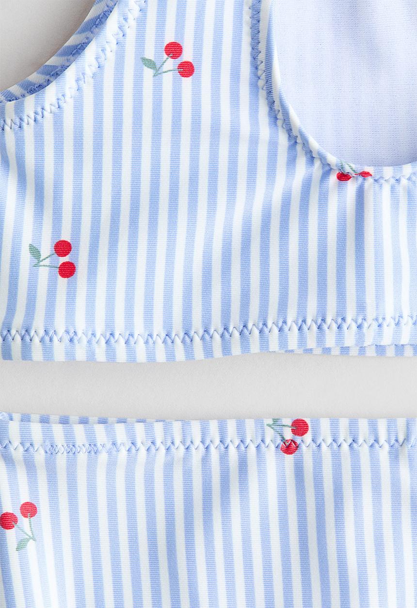 H&M - Printed bikini - light blue/cherries