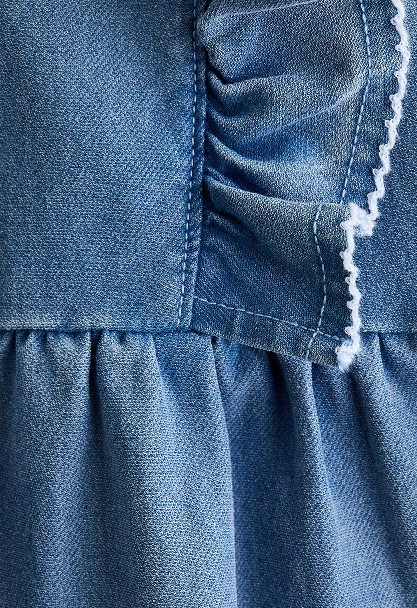 H&M - Flounced sweatshirt dress - denim blue