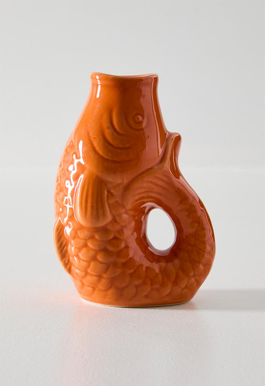 Sixth Floor - Fish Stoneware Vase - Terra 