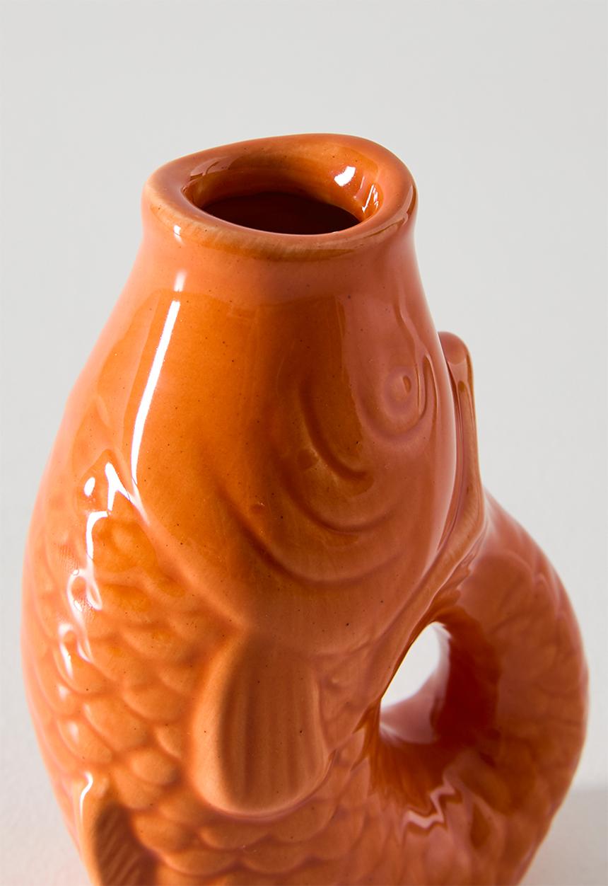 Sixth Floor - Fish Stoneware Vase - Terra 