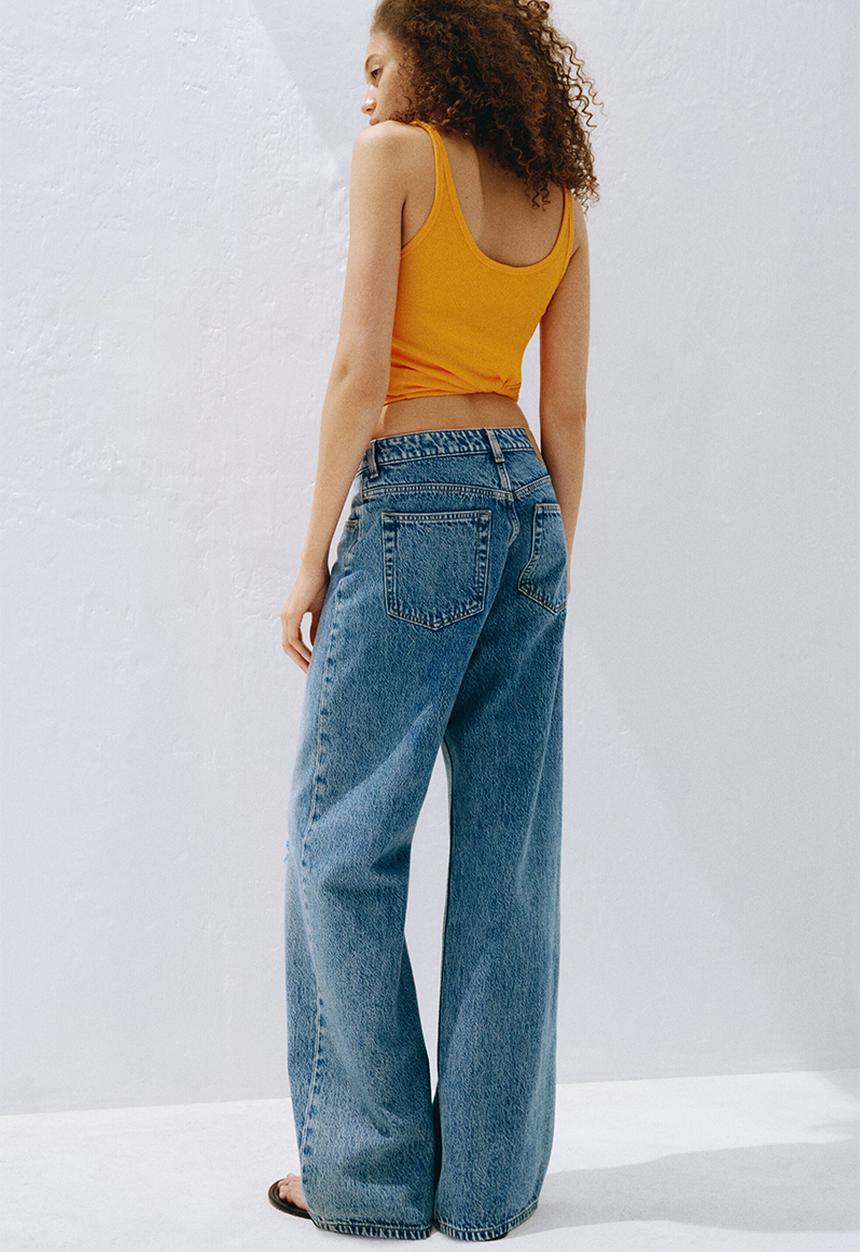 H&M - Wide high jeans - denim blue
