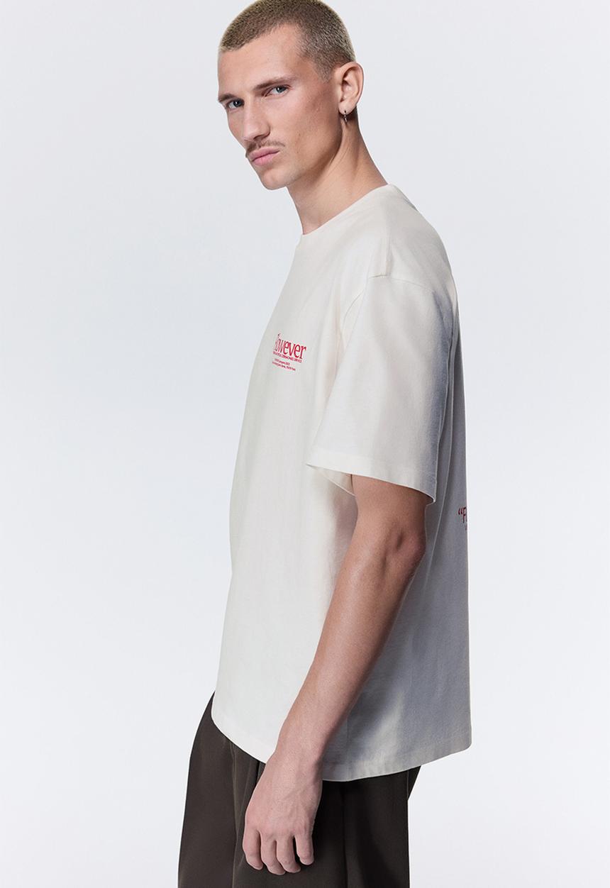 H&M - Loose fit printed t-shirt - white/flowever