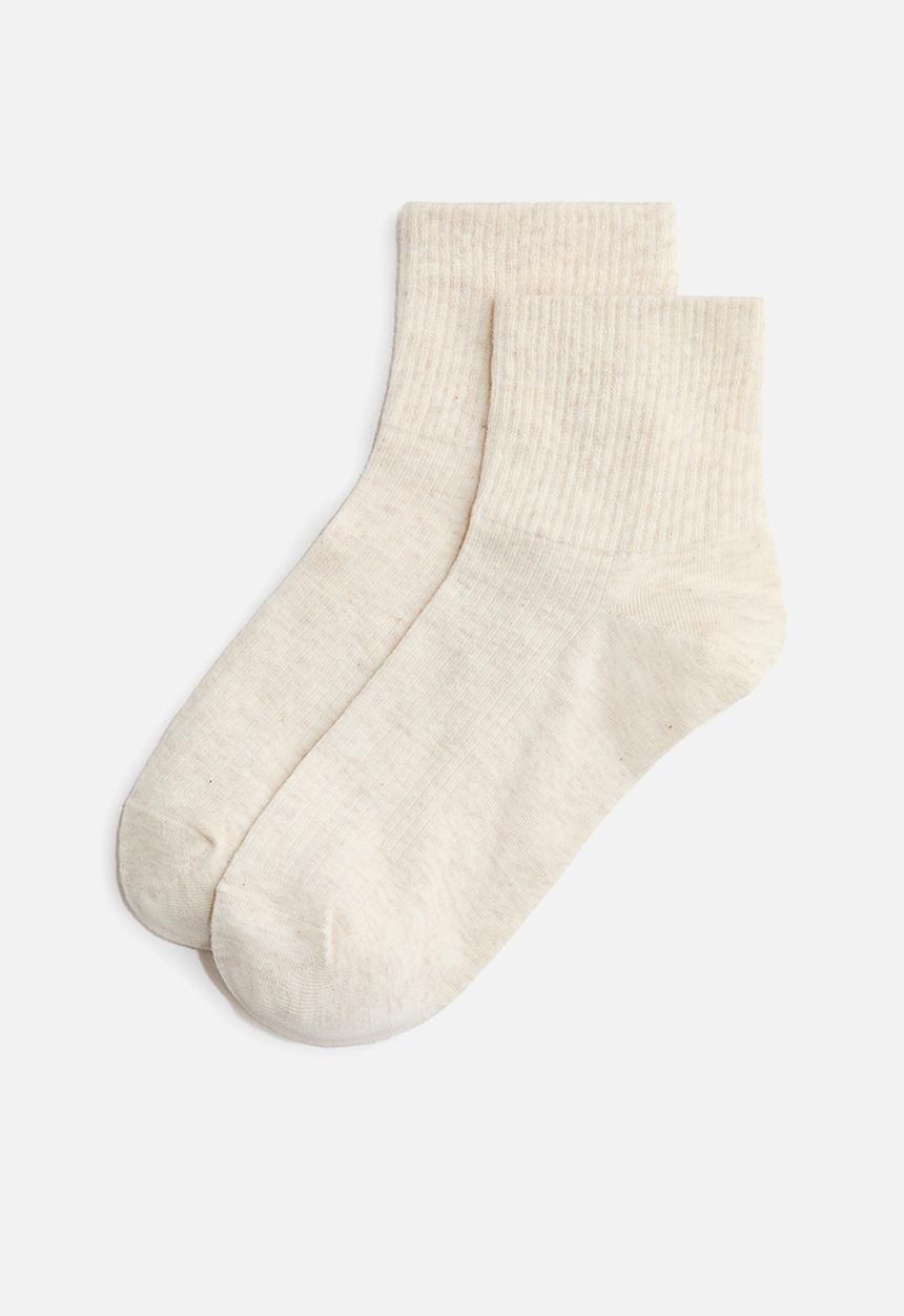 H&M - 5-Pack ankle socks - cream/light beige marl