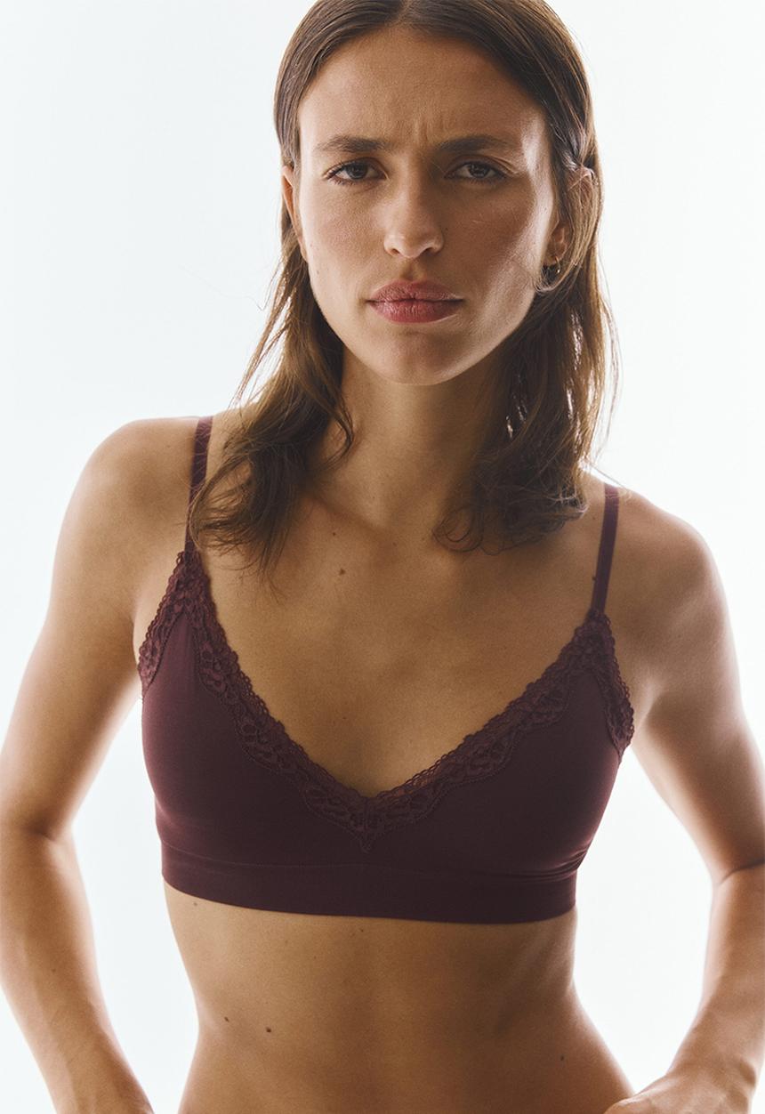H&M - Seamless padded soft bra - dark brown