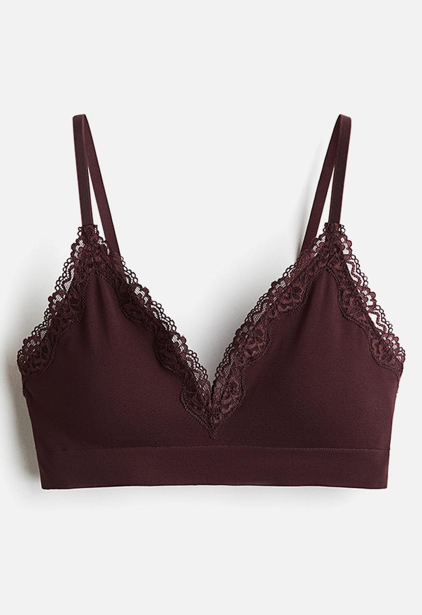H&M - Seamless padded soft bra - dark brown