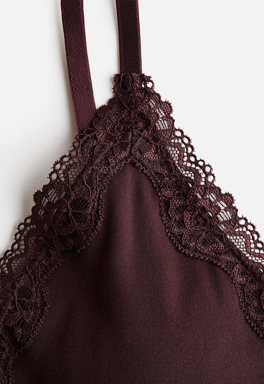 H&M - Seamless padded soft bra - dark brown