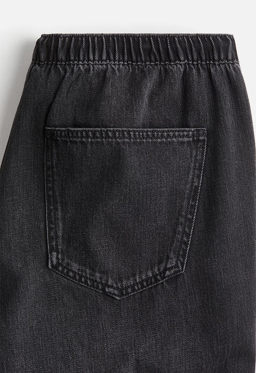 H&M - Denim drawstring trousers - washed black