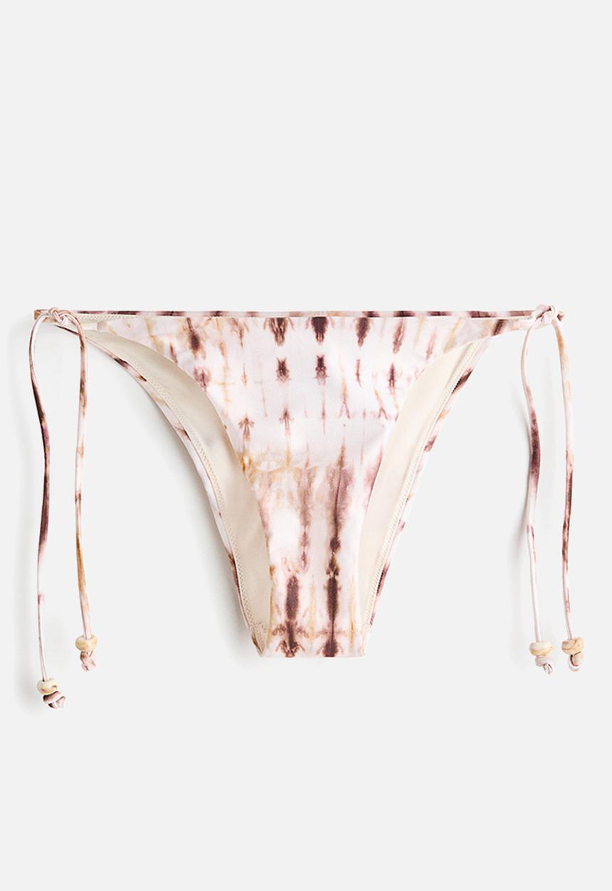 H&M - Tie tanga bikini bottoms - light pink/patterned