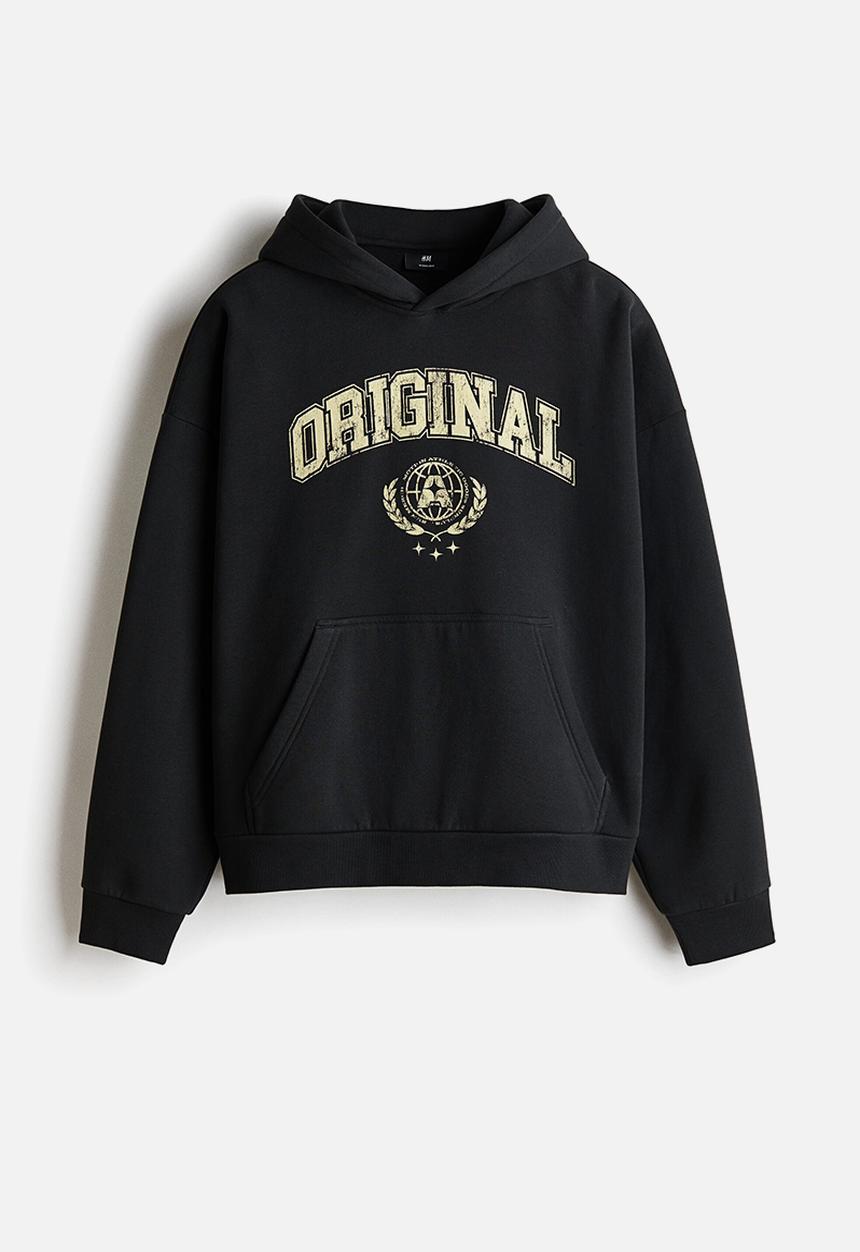 H&M - Loose fit hoodie - black/original
