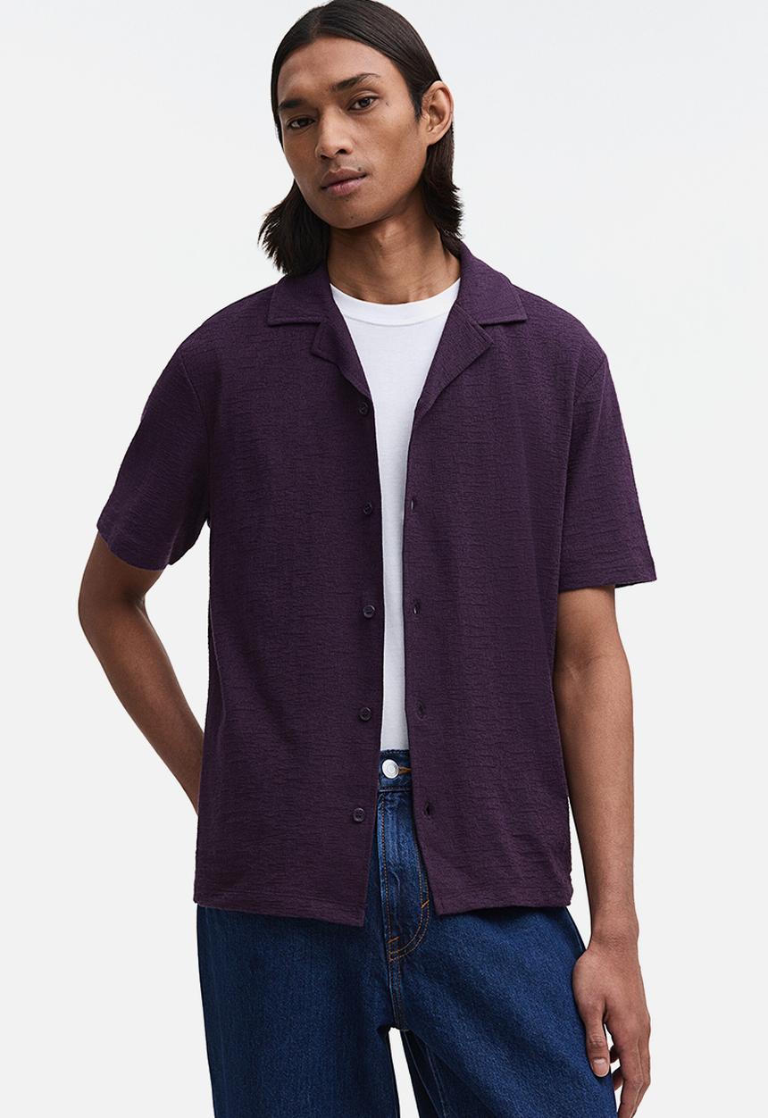 H&M - Regular fit resort shirt - dark purple