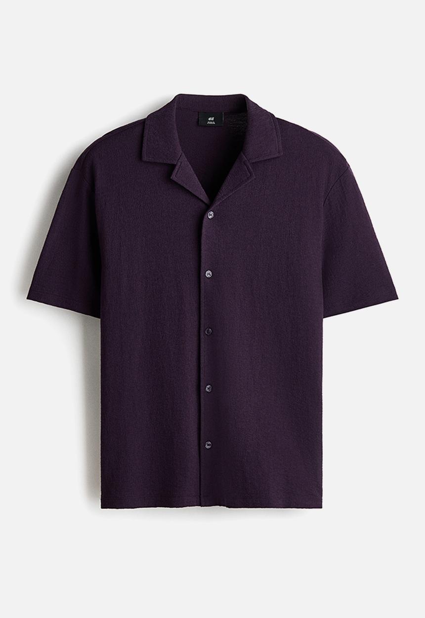 H&M - Regular fit resort shirt - dark purple