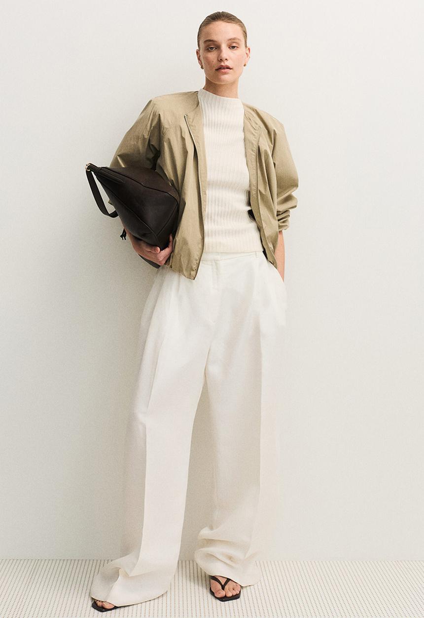 H&M - Rib-knit top - cream