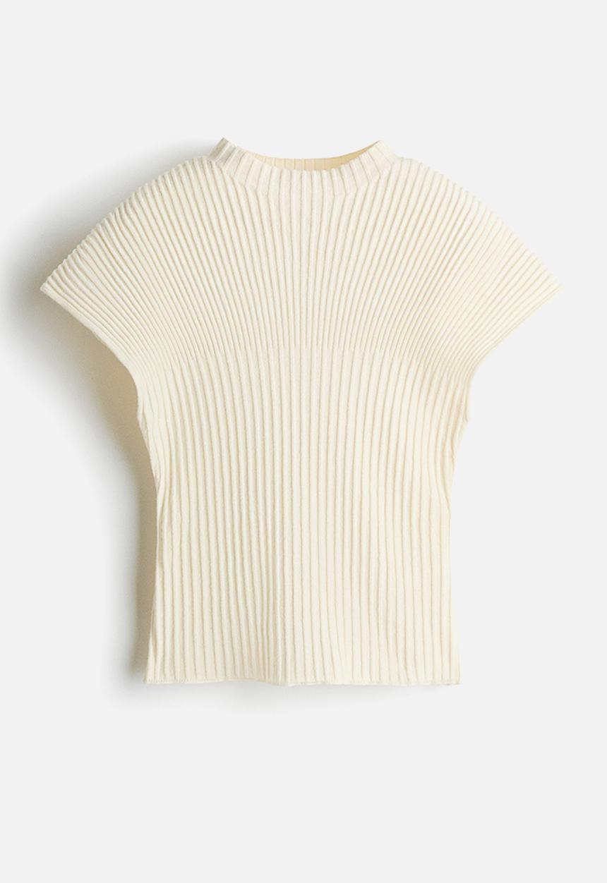 H&M - Rib-knit top - cream