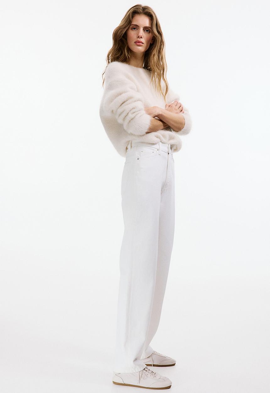 H&M - Barrel high waist jeans - white