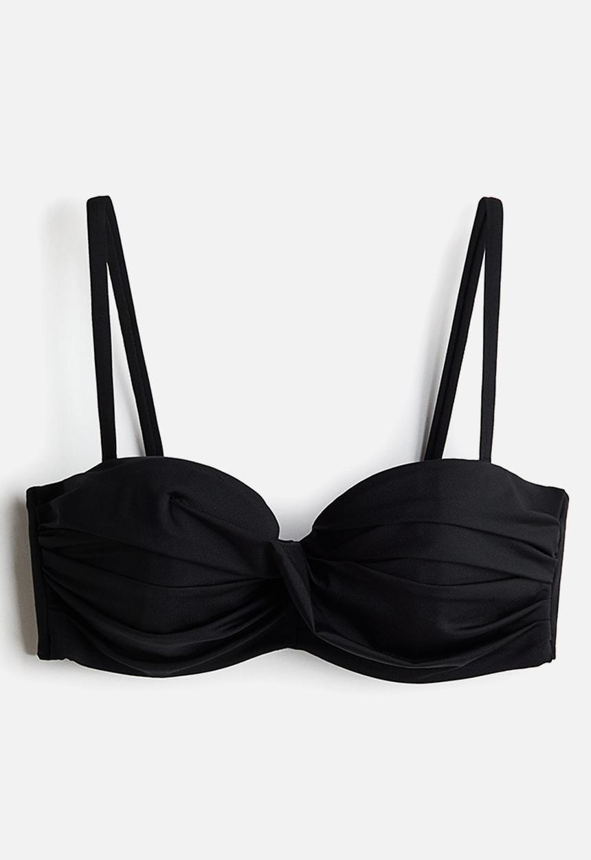 H&M - Padded balconette bikini top - black