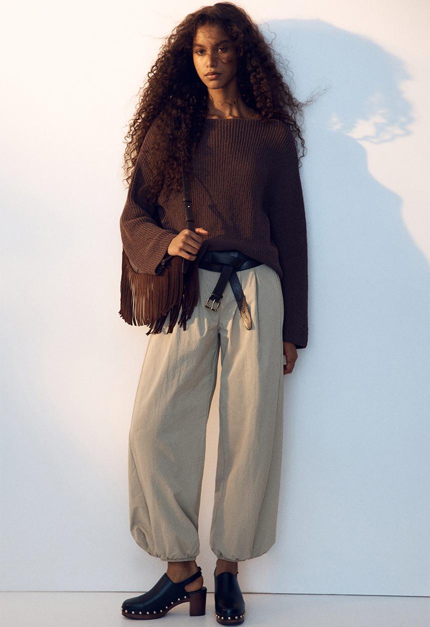 H&M - Balloon-leg nylon trousers - beige