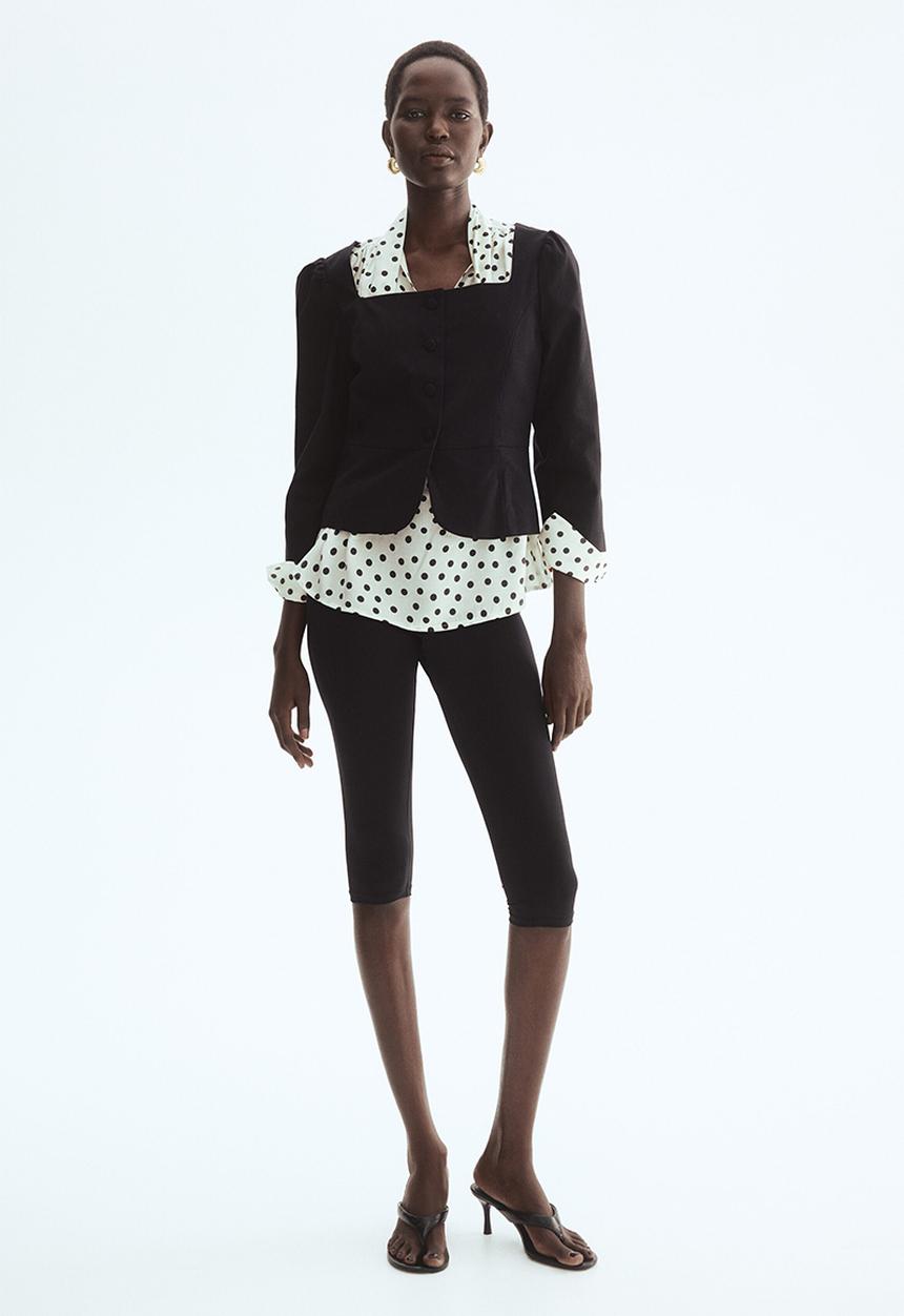 H&M - Square-neck blazer - black