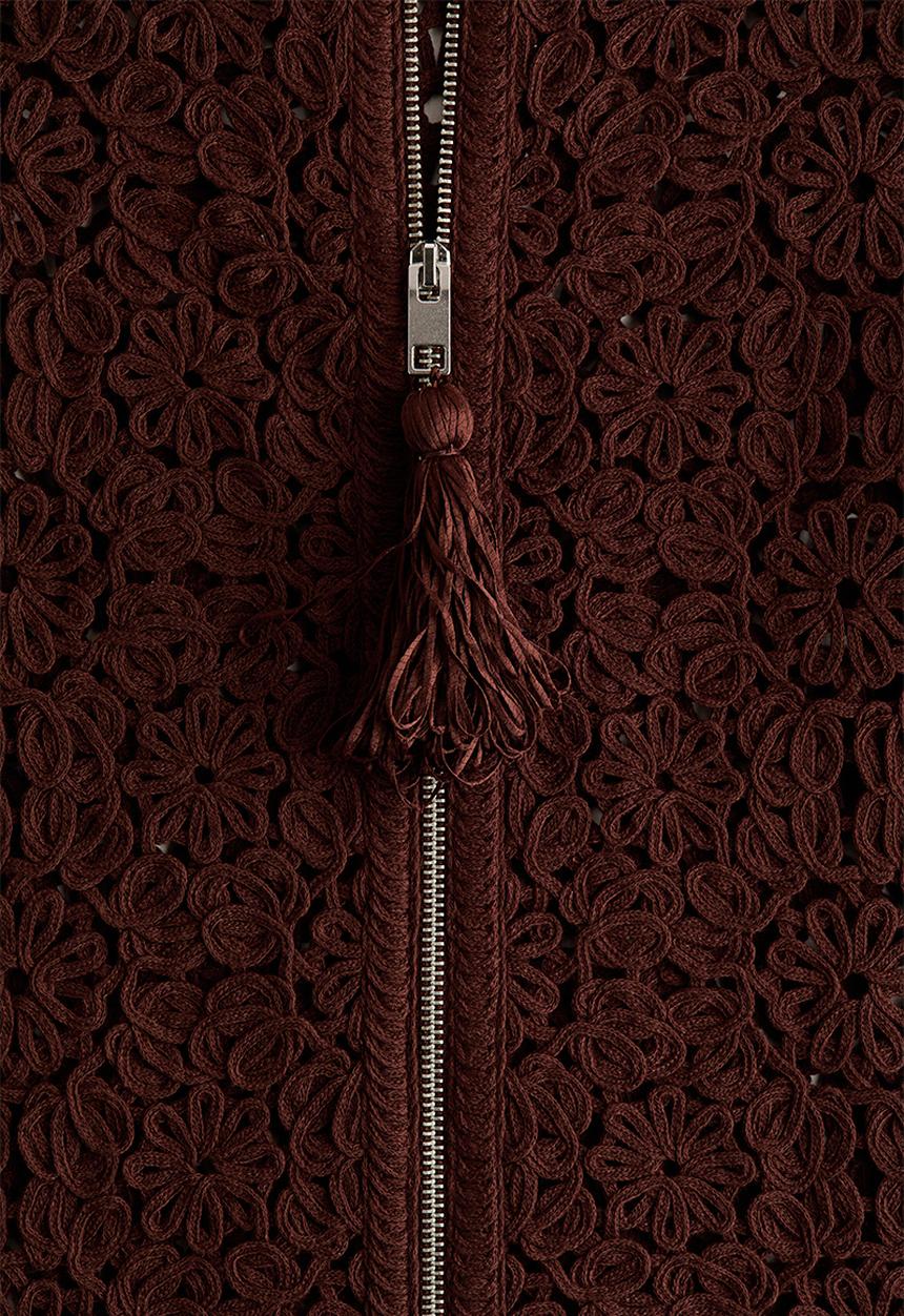 H&M - Crochet-look cardigan - dark brown