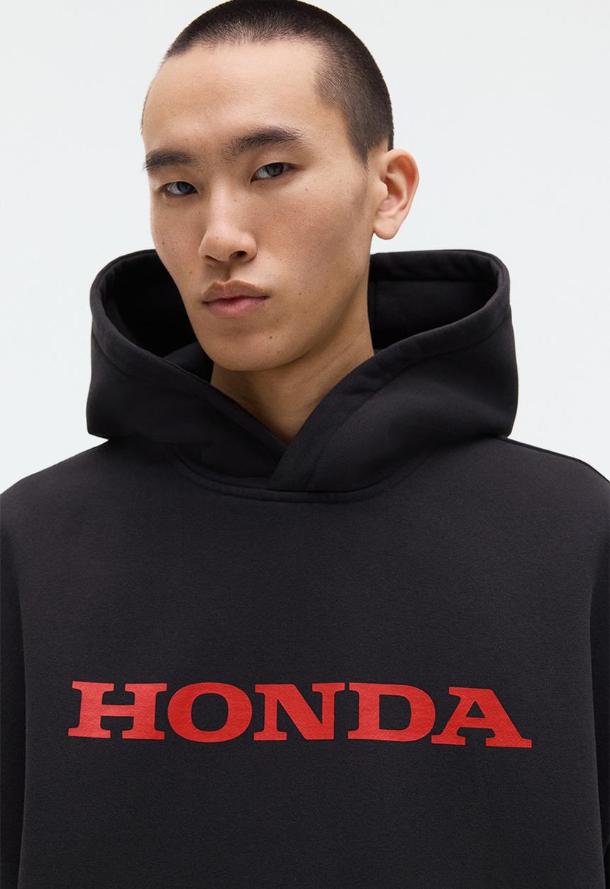 H&M - Oversized fit printed hoodie - black/honda