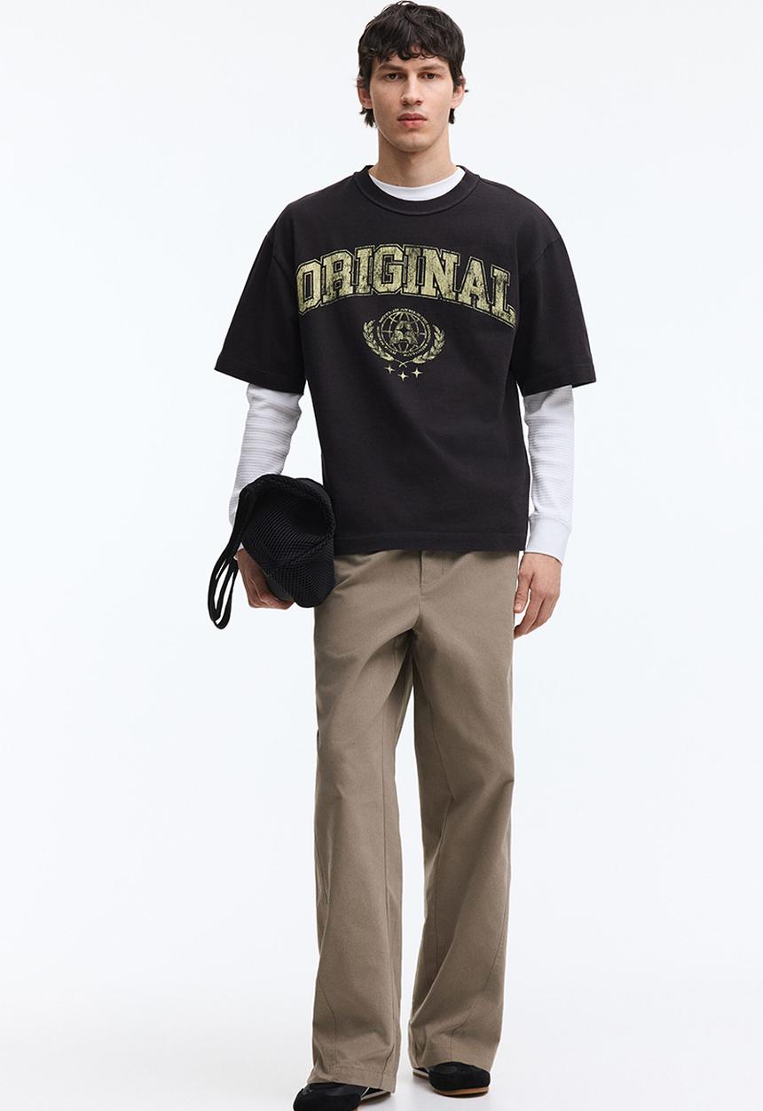 H&M - Printed loose fit t-shirt - black/original