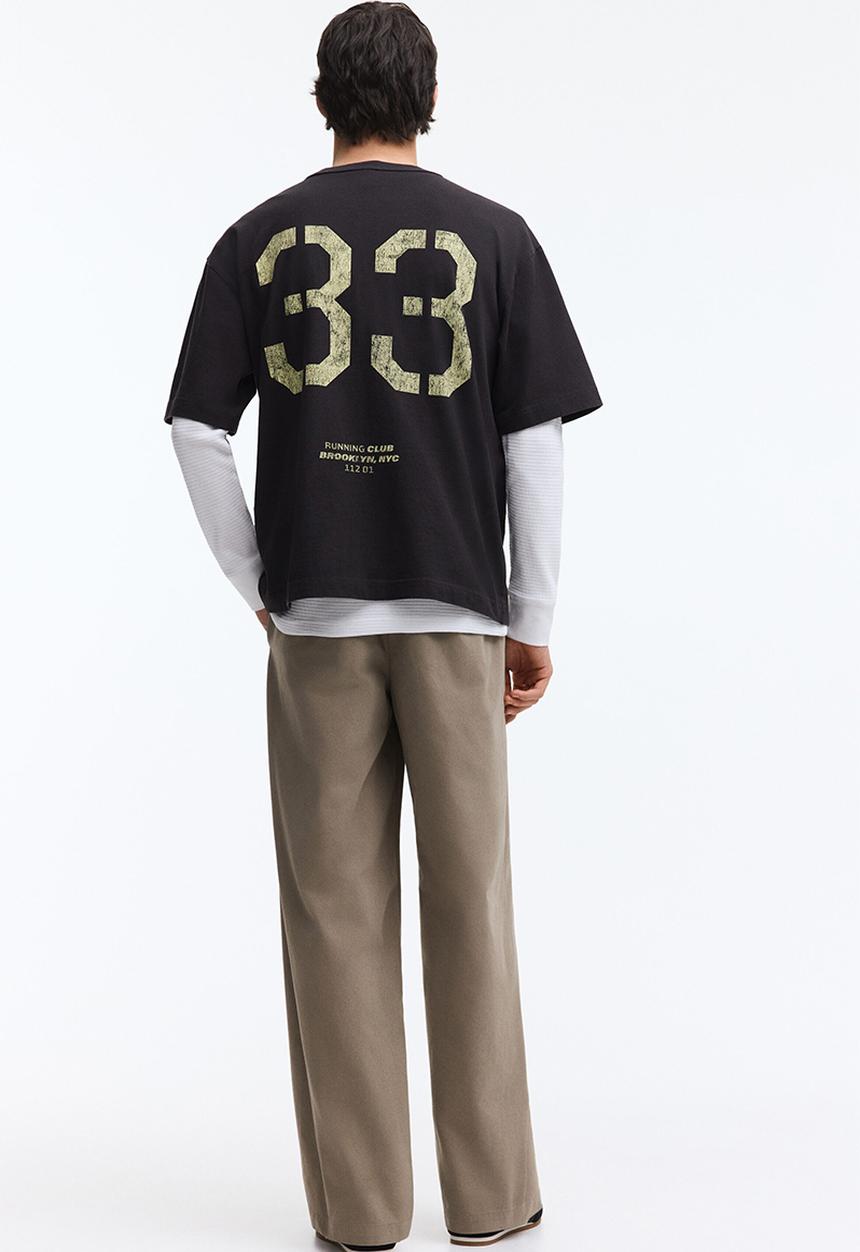 H&M - Printed loose fit t-shirt - black/original