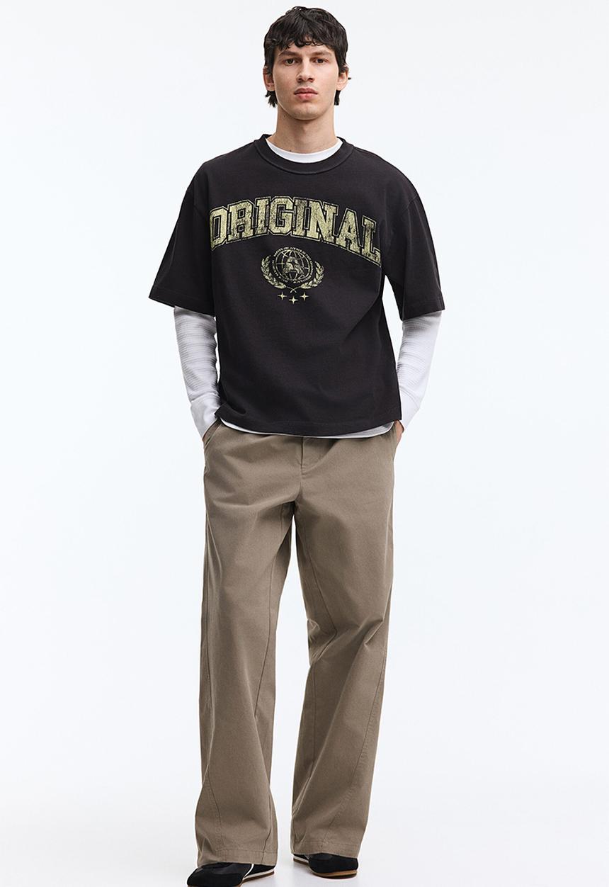 H&M - Printed loose fit t-shirt - black/original