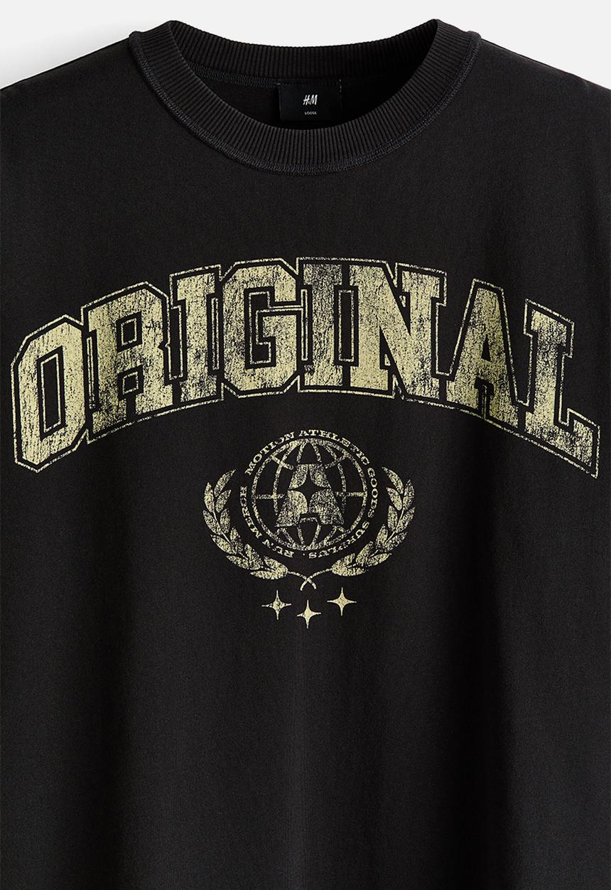 H&M - Printed loose fit t-shirt - black/original