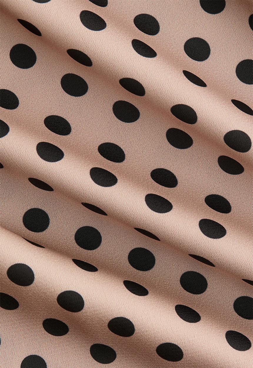 H&M - Lace-trimmed slip dress - beige/polka dot