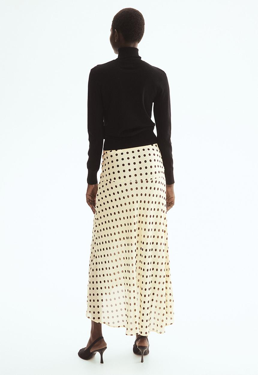 H&M - Viscose skirt - light beige/polka dot
