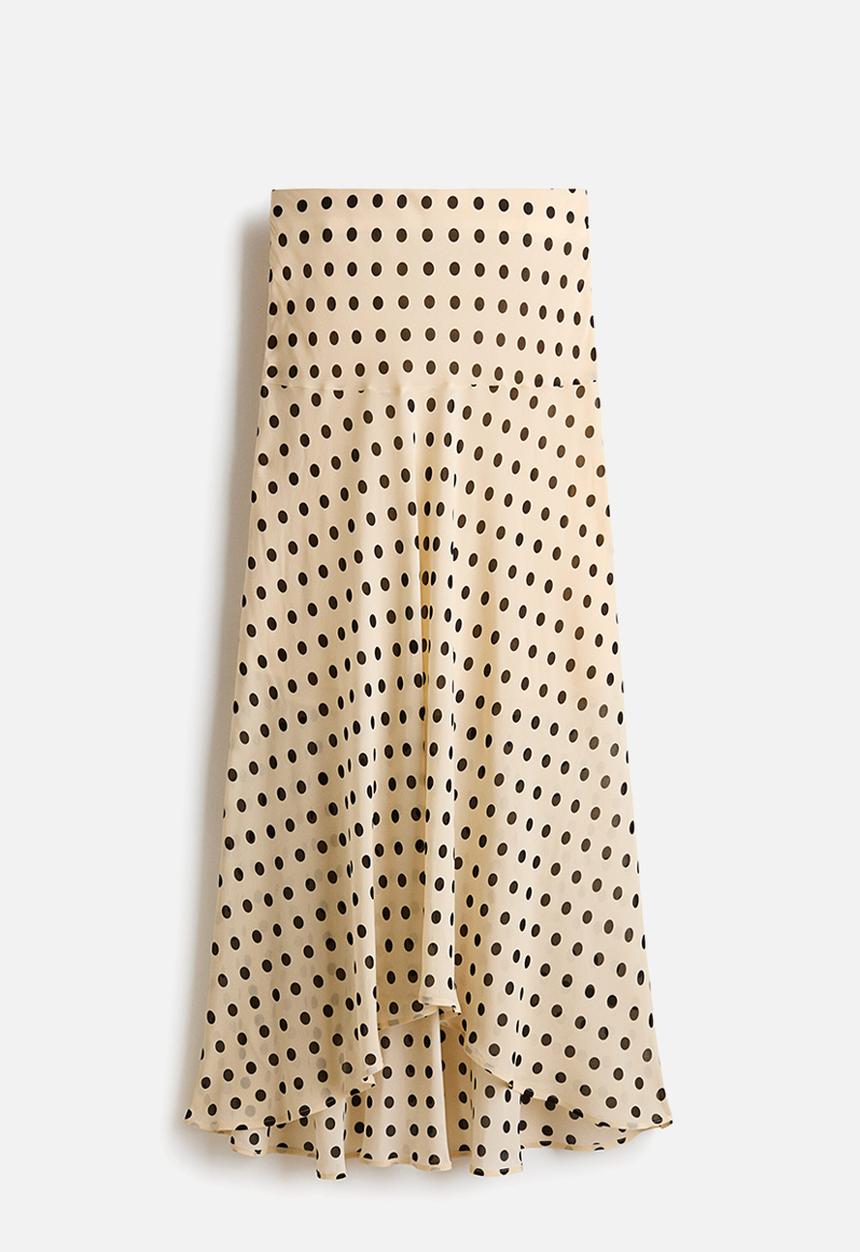 H&M - Viscose skirt - light beige/polka dot