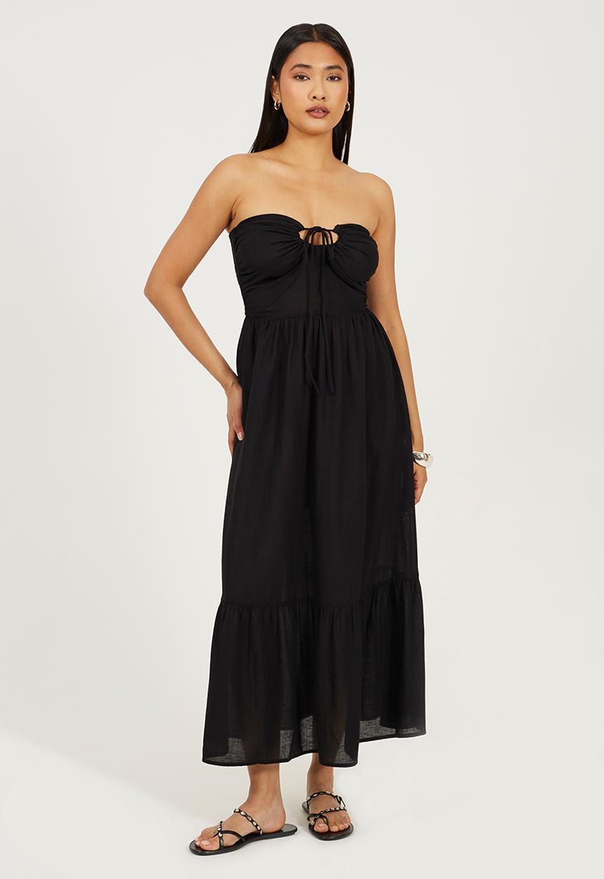 Brave Soul - Ladies Midi Tiered Dress - Black