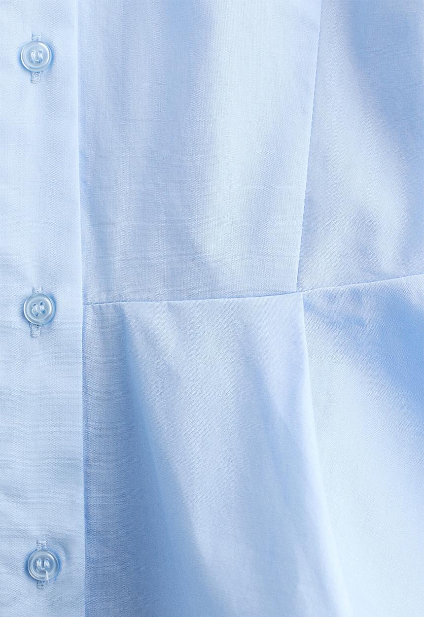 H&M - Poplin peplum shirt - light blue
