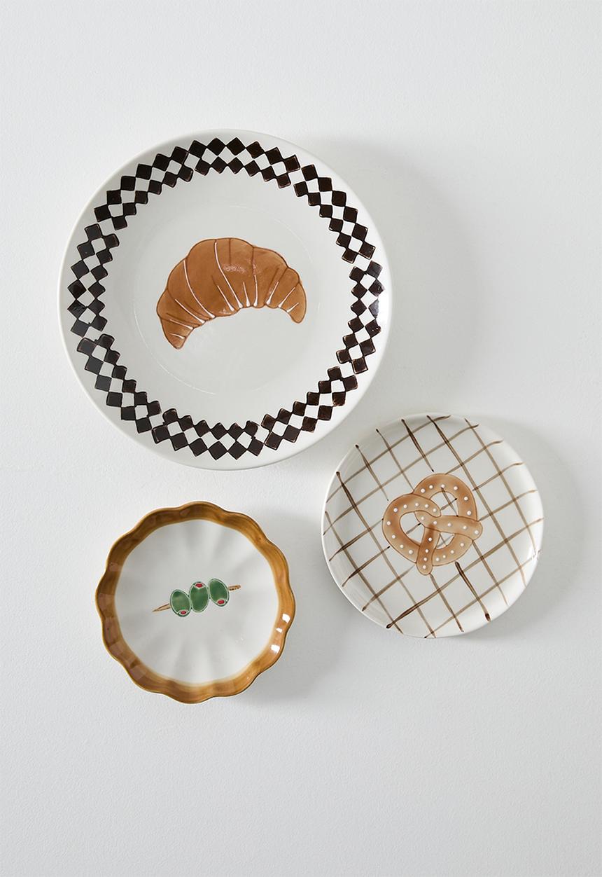 Sixth Floor - Olive Stoneware Tapas Plate Multi 12.4x12.4x2cm