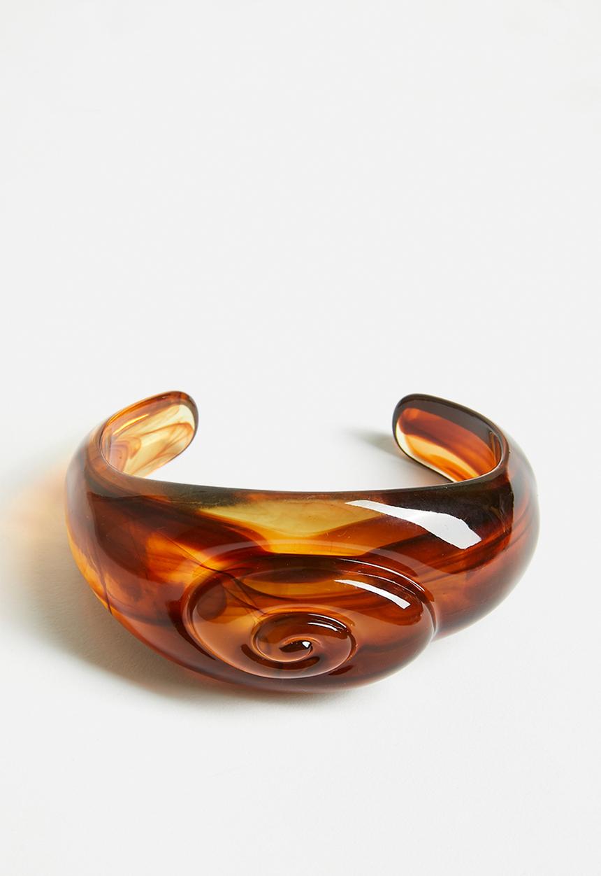 Tessa Design - Paige Tortoise Shell Resin Bangle-Brown