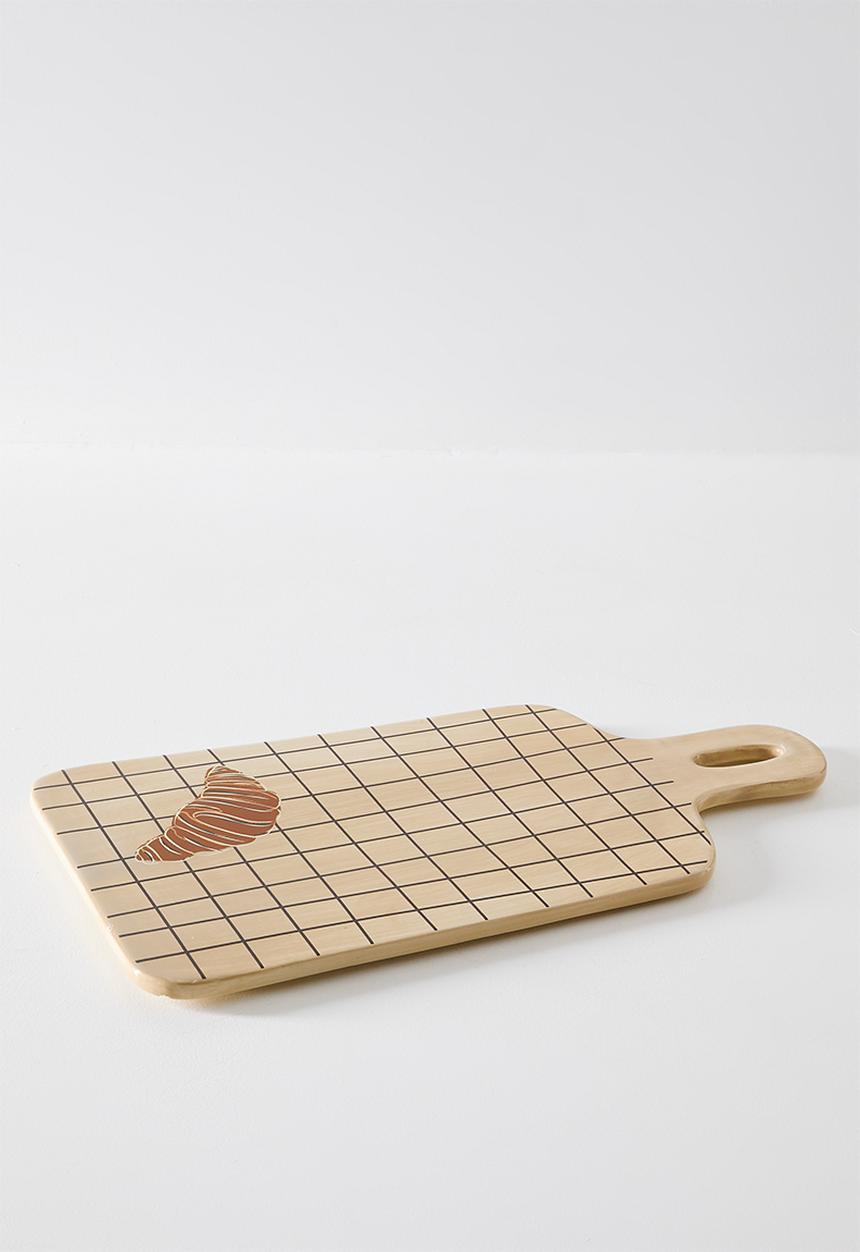 Sixth Floor - Ceramic Croissant Serving Board -  Beige