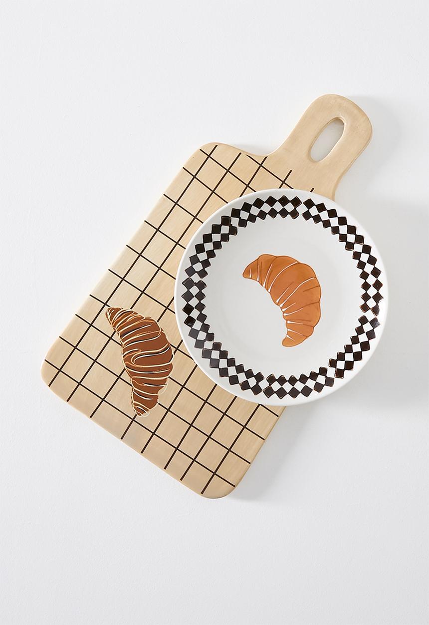 Sixth Floor - Ceramic Croissant Serving Board -  Beige