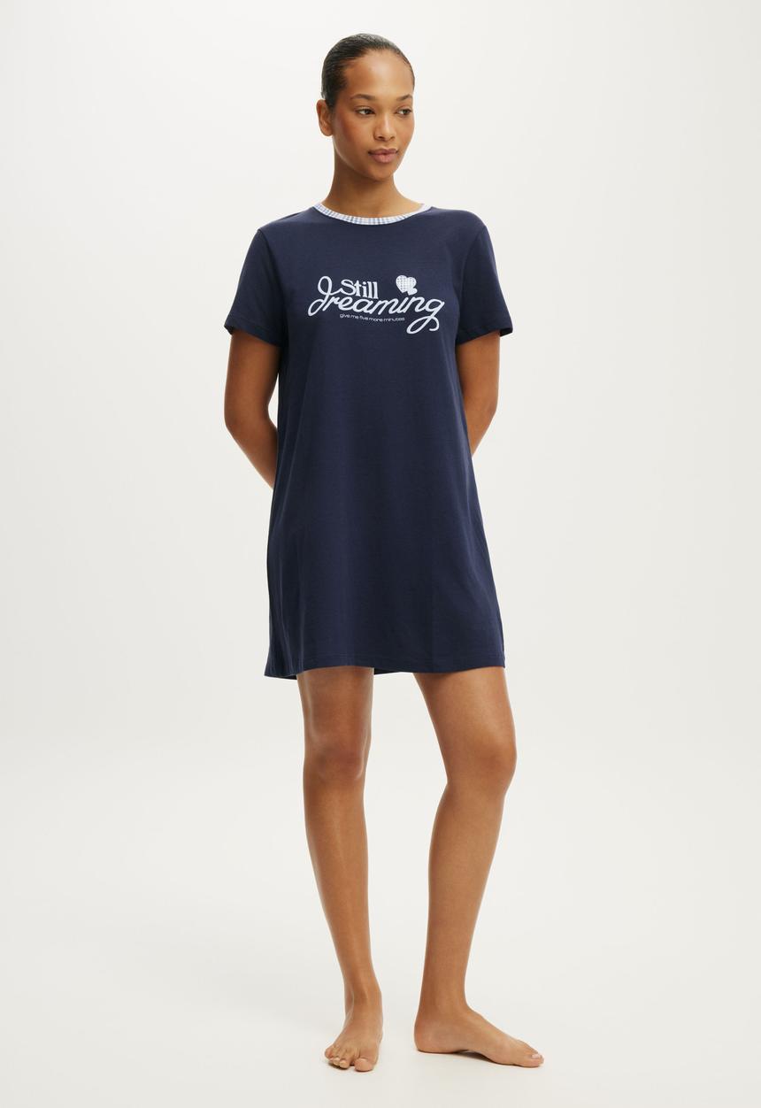 Cotton On - Relaxed Graphic T-Shirt Nightie - Still Dreaming Moon Tide