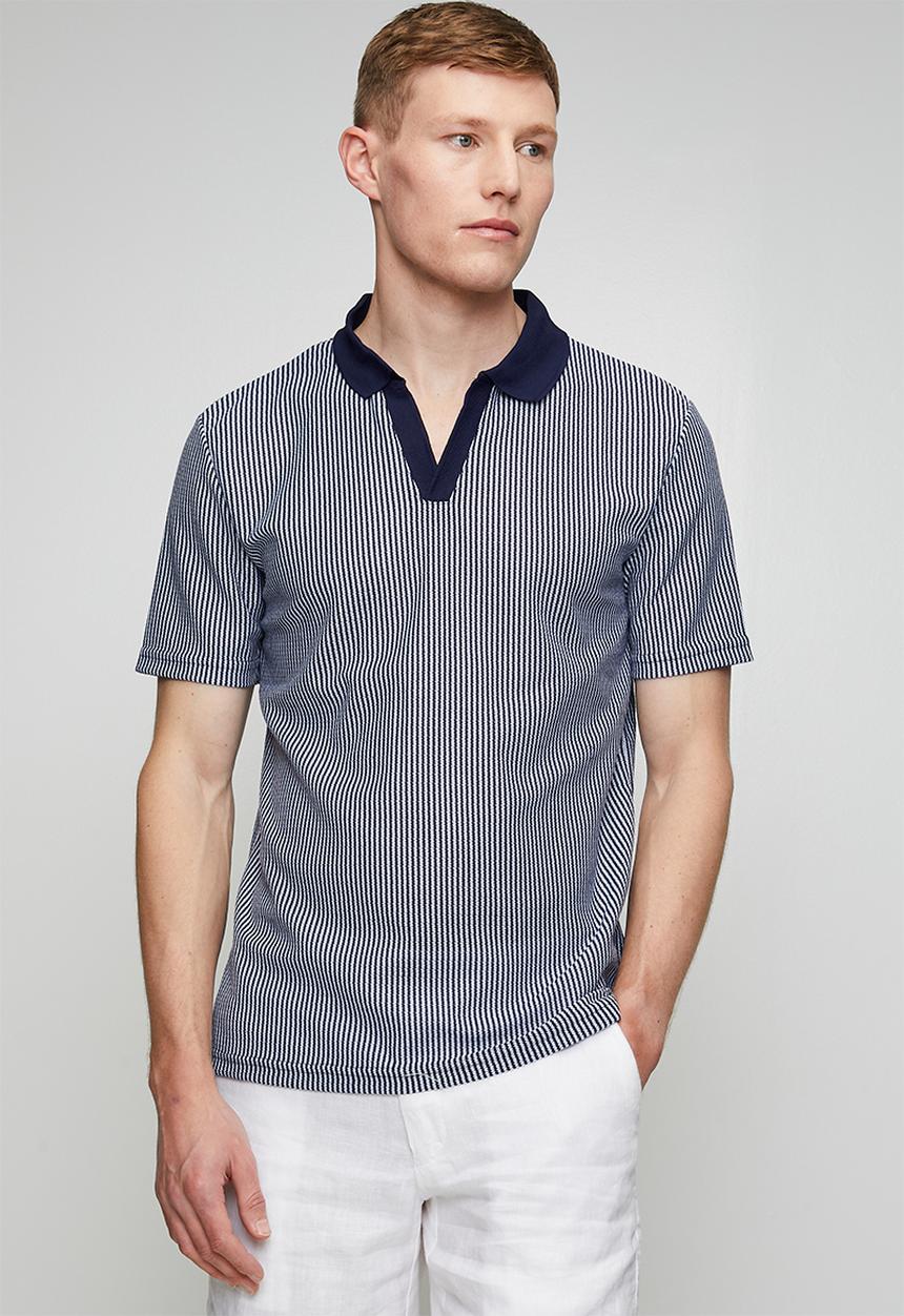 Brave Soul - Rigney Polo - Navy / Off White