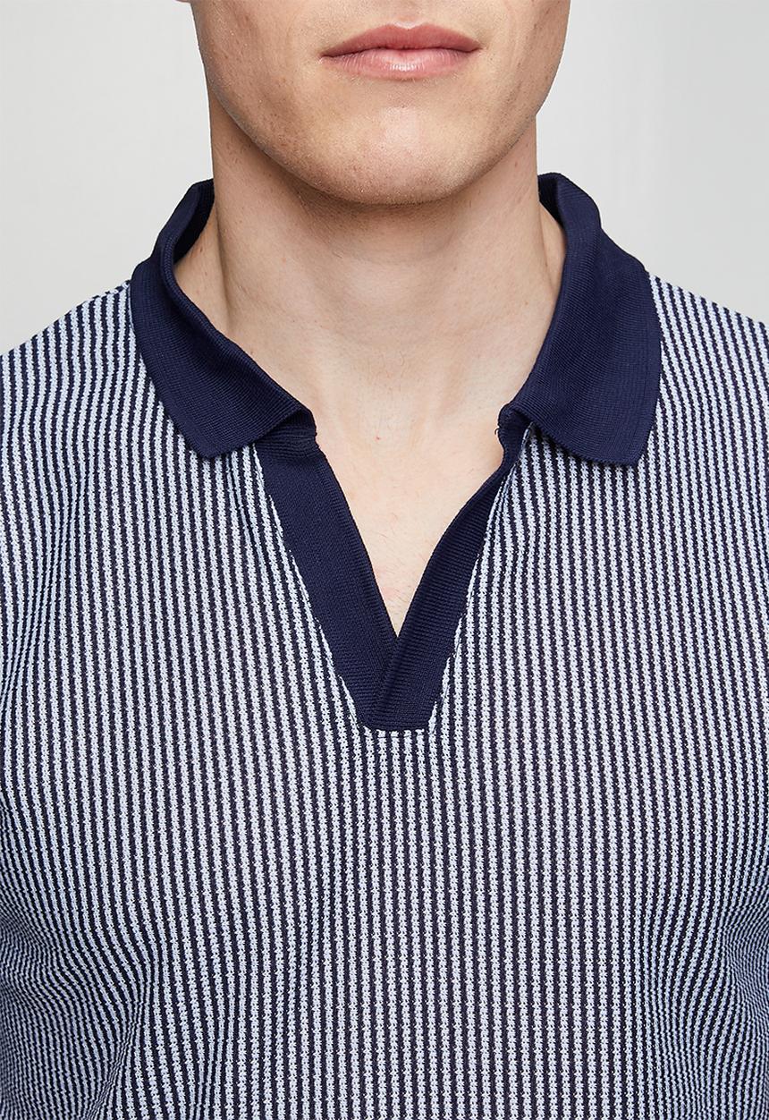 Brave Soul - Rigney Polo - Navy / Off White
