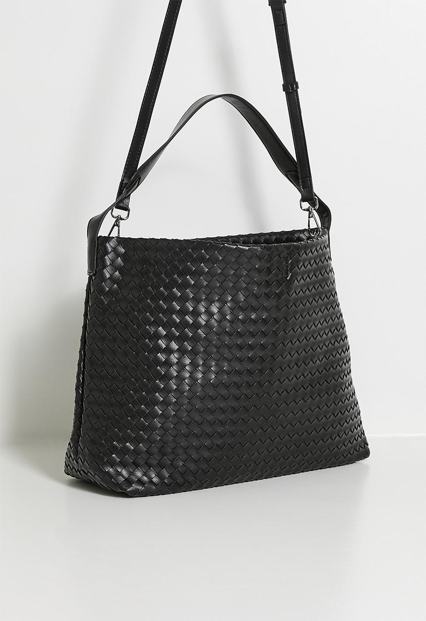Tessa Design - Haloa Woven Shoulder Bag With Pouch - Black