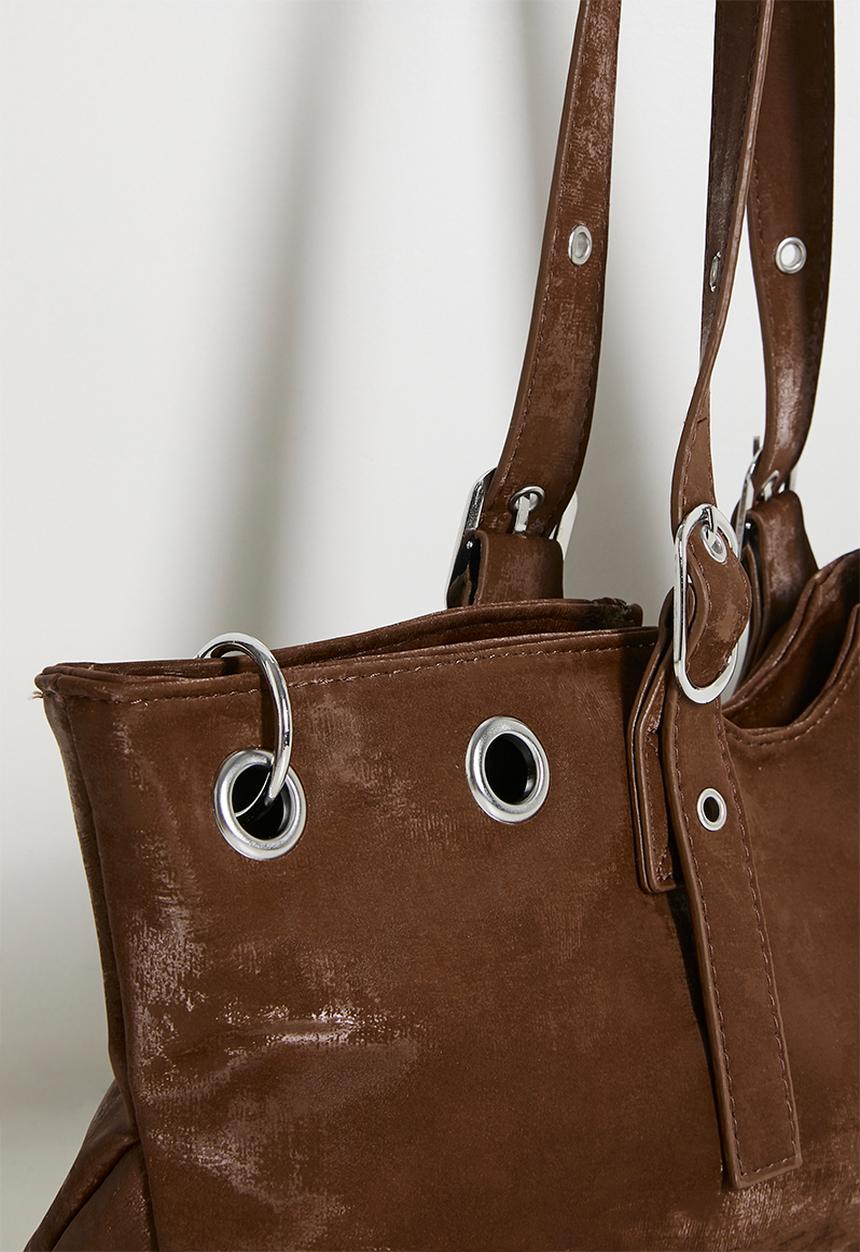 Tessa Design - Fiadh Eyelet Shoulder Bag - Brown