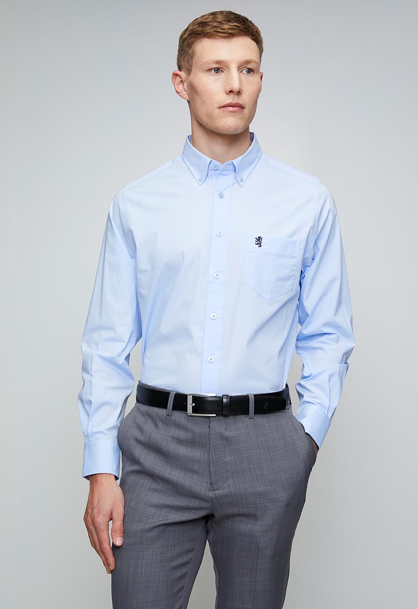 Pringle of Scotland - Pringle Jacob Long Sleeve Classic Stretch Shirt - Light Blue