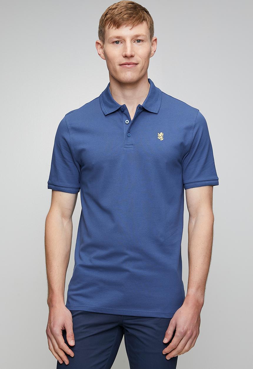 Pringle of Scotland - Pringle Adam Pique Golfer - Cobalt Blue